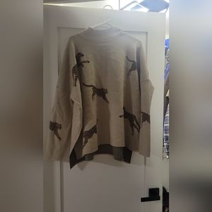 Entro leopard print mock neck sweater